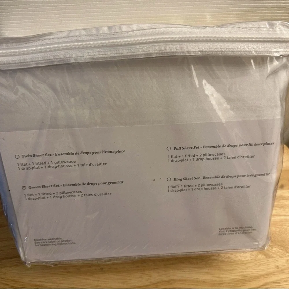 NIP Elias Made In Portugal White 100%‎ Cotton Sateen Queen Sheet Set